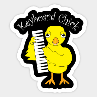 Keyboard Piano Chick White Text Sticker